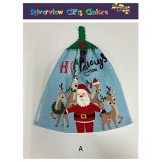 Crochet Top Hand Towel / Tea Towel -  Ho Ho Holidays Crochet Top Hand Towel / Tea Towel -  Ho Ho Holidays